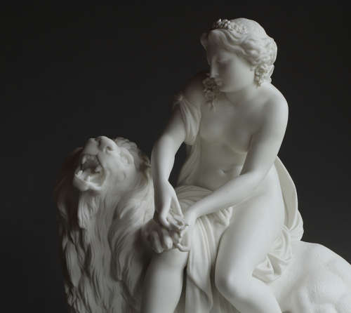 Rare Minton Parian figure 'The Lion in Love'