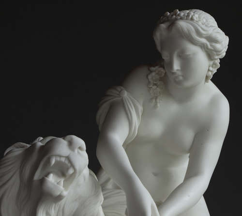 Rare Minton Parian figure 'The Lion in Love'
