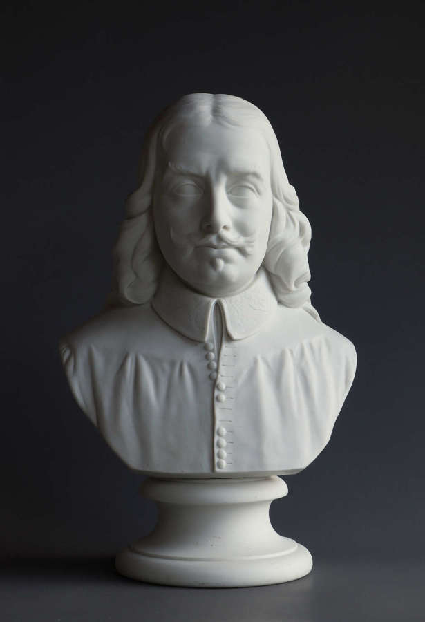 A good large Parian bust of John Bunyan sculpted by Wyon