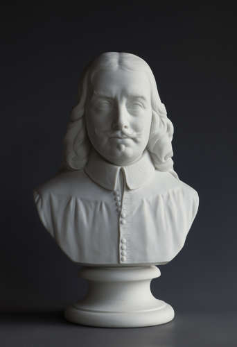 A good large Parian bust of John Bunyan sculpted by Wyon