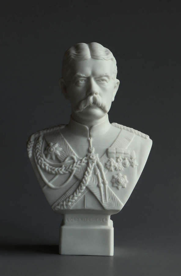 A small Parian bust of Lord Kitchener by Robinson & Leadbeater