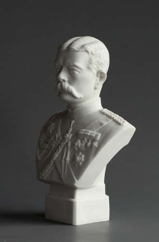 A small Parian bust of Lord Kitchener by Robinson & Leadbeater