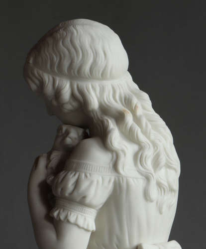 A Copeland Parian figure of “The Pets” or “Girl with Rabbit”