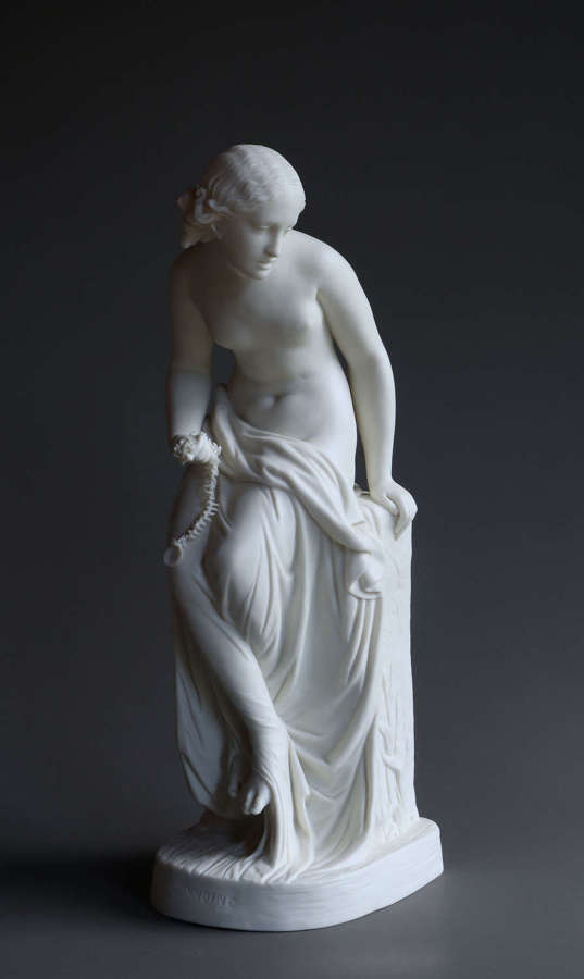 A scarce Parian statue of the water nymph Undine