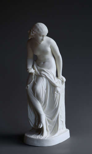 A scarce Parian statue of the water nymph Undine