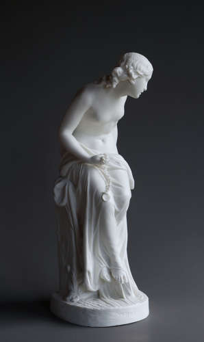 A scarce Parian statue of the water nymph Undine
