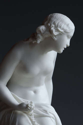 A scarce Parian statue of the water nymph Undine