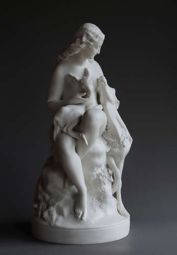 A large Parian figure of a Wood Nymph