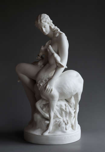 A large Parian figure of a Wood Nymph