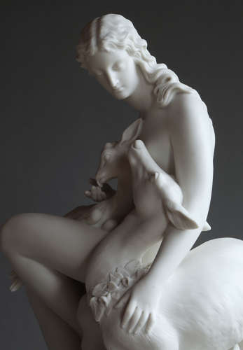 A large Parian figure of a Wood Nymph
