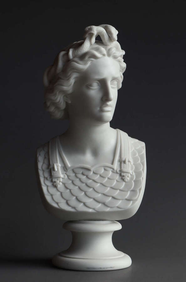 A good Parian bust of War by Worcester