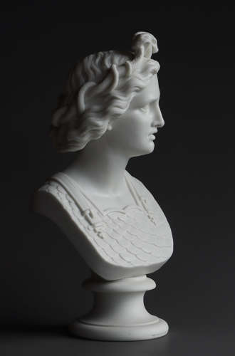 A good Parian bust of War by Worcester