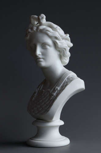 A good Parian bust of War by Worcester