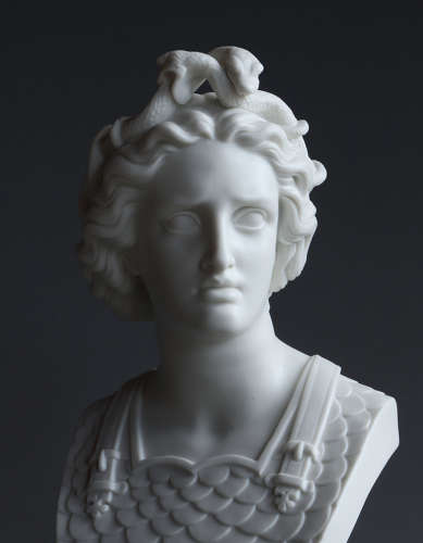 A good Parian bust of War by Worcester