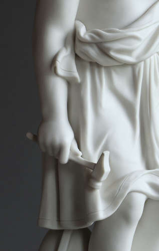 Parian figure of The Little Boat Builder ('Hit the Wrong Nail')