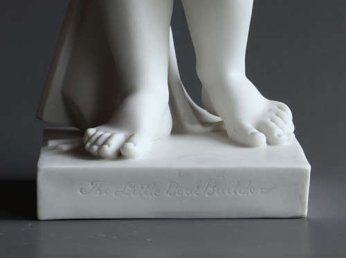 Parian figure of The Little Boat Builder ('Hit the Wrong Nail')