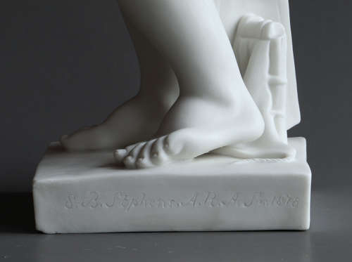 Parian figure of The Little Boat Builder ('Hit the Wrong Nail')