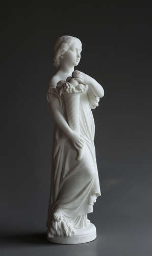 A lovely Minton Parian figure of Princess Louise as Plenty