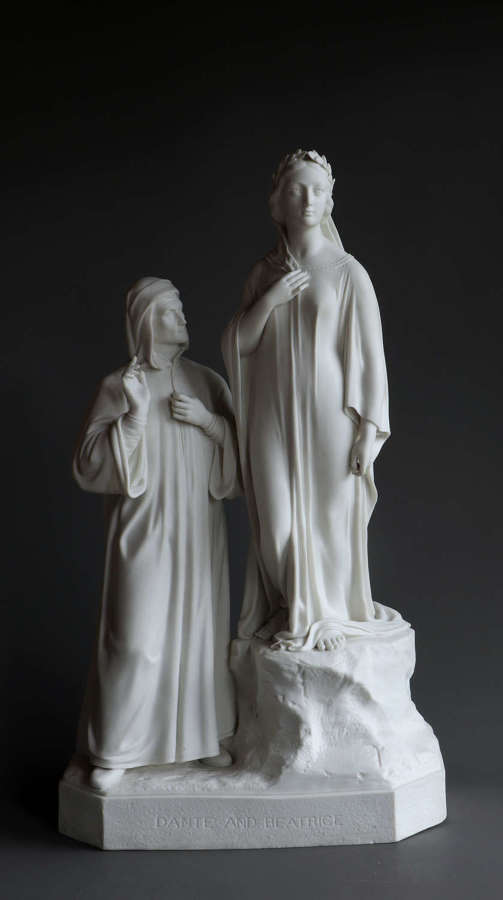 A large Parian group of Dante & Beatrice by Robinson & Leadbeater