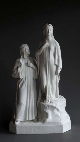 A large Parian group of Dante & Beatrice by Robinson & Leadbeater