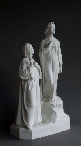 A large Parian group of Dante & Beatrice by Robinson & Leadbeater