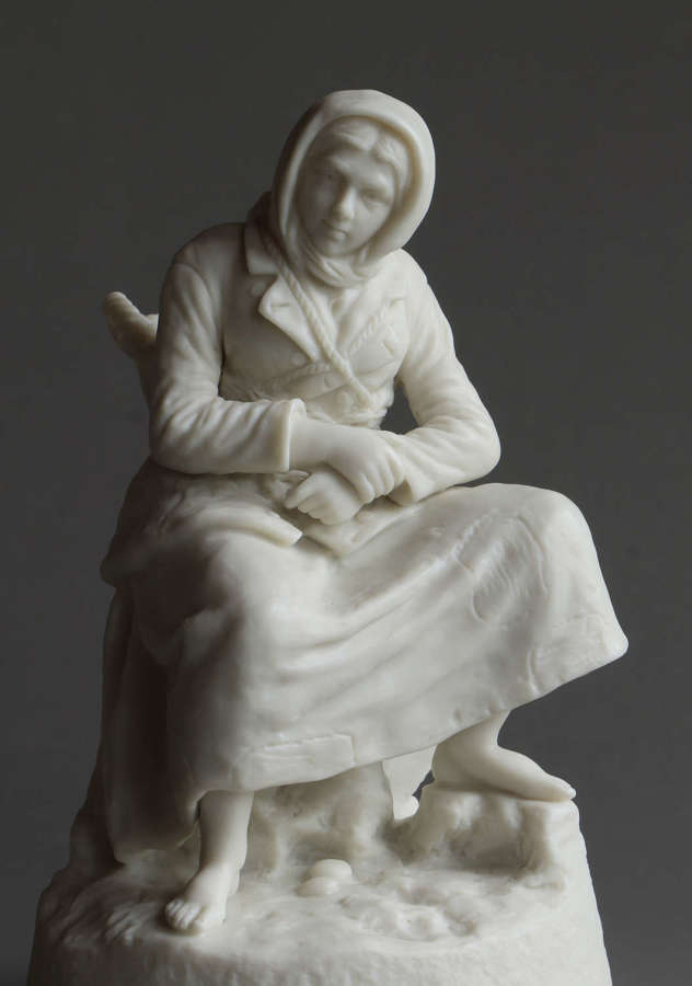 A small Copeland Parian figure of a Fisherwoman