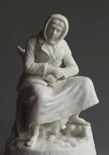 A small Copeland Parian figure of a Fisherwoman