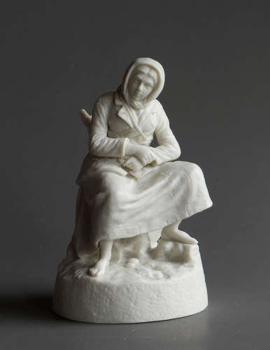 A small Copeland Parian figure of a Fisherwoman