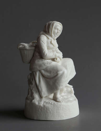 A small Copeland Parian figure of a Fisherwoman