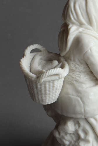 A small Copeland Parian figure of a Fisherwoman
