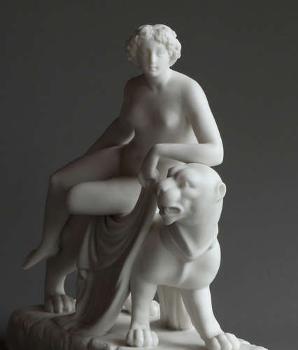 A small Parian figure of Ariadne and the Panther