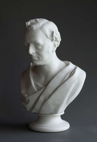 A fine Parian bust of Robert Stephenson by Wedgwood