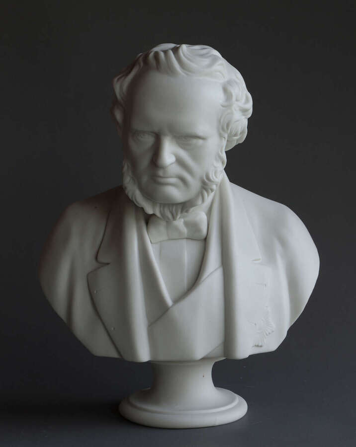 An impressive Adams Parian bust of Lord Derby