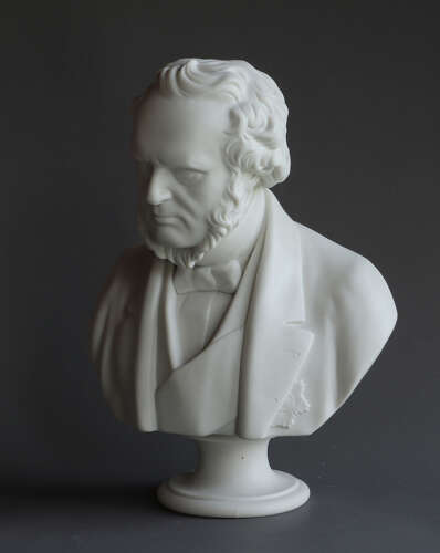 An impressive Adams Parian bust of Lord Derby