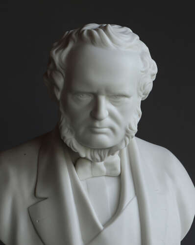 An impressive Adams Parian bust of Lord Derby