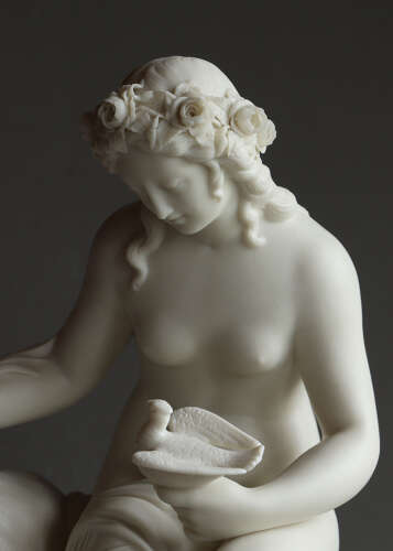 A fine and uncommon Parian figure group of 'The Golden Age'