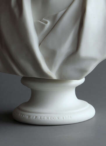 A good Wedgwood Parian bust of the engineer George Stephenson
