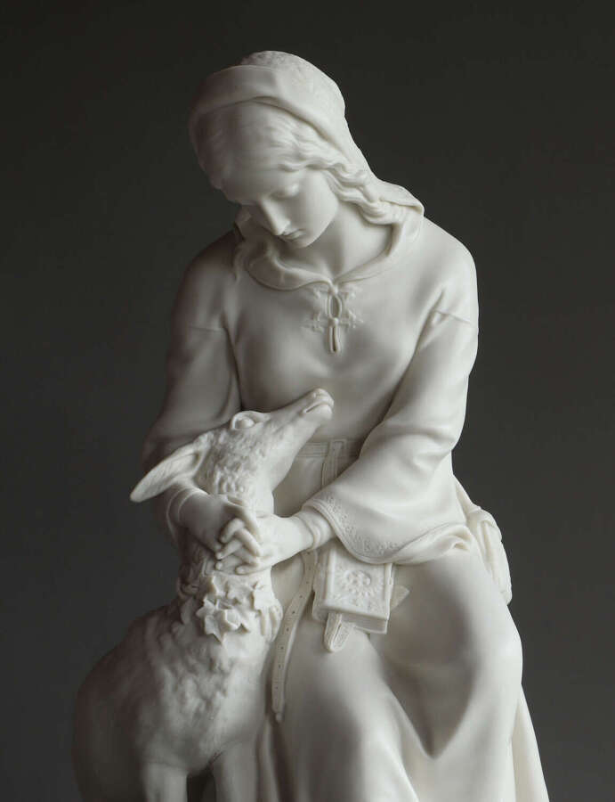 A fine Copeland Parian group of Emily and the White Doe