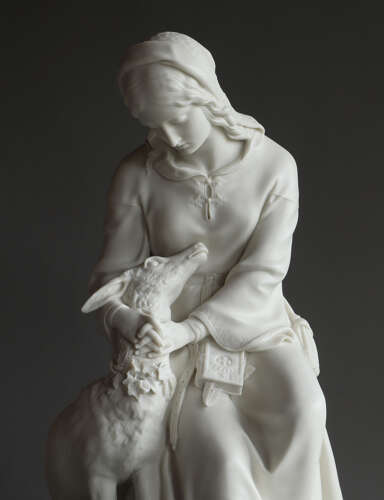 A fine Copeland Parian group of Emily and the White Doe