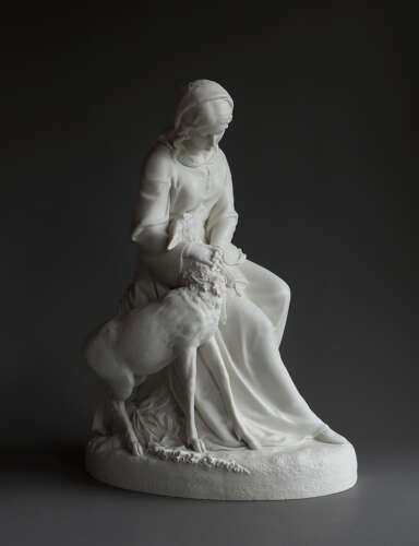 A fine Copeland Parian group of Emily and the White Doe