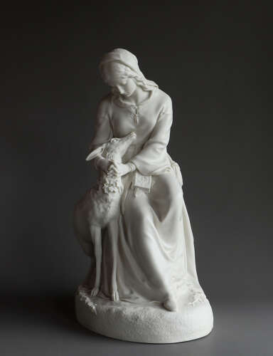 A fine Copeland Parian group of Emily and the White Doe