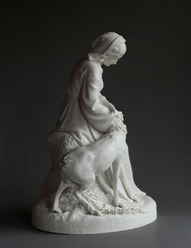 A fine Copeland Parian group of Emily and the White Doe