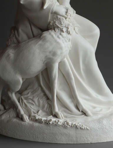 A fine Copeland Parian group of Emily and the White Doe