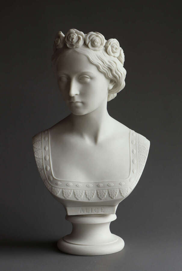 A Copeland Parian bust of Princess Alice by Mary Thornycroft