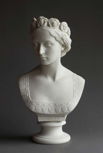 A Copeland Parian bust of Princess Alice by Mary Thornycroft
