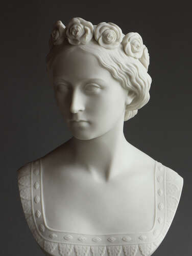 A Copeland Parian bust of Princess Alice by Mary Thornycroft