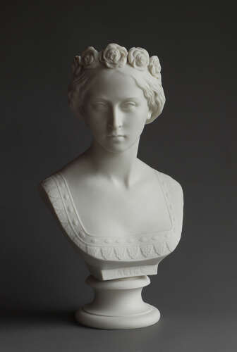 A Copeland Parian bust of Princess Alice by Mary Thornycroft