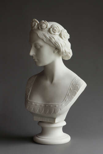 A Copeland Parian bust of Princess Alice by Mary Thornycroft