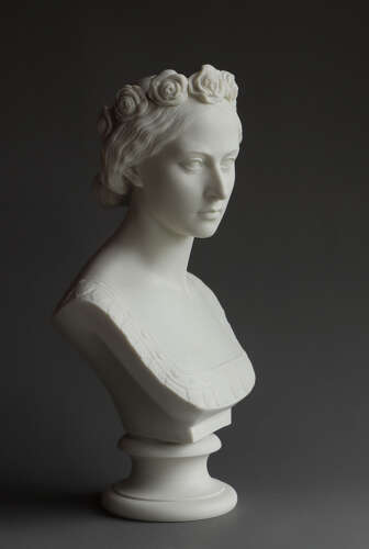 A Copeland Parian bust of Princess Alice by Mary Thornycroft