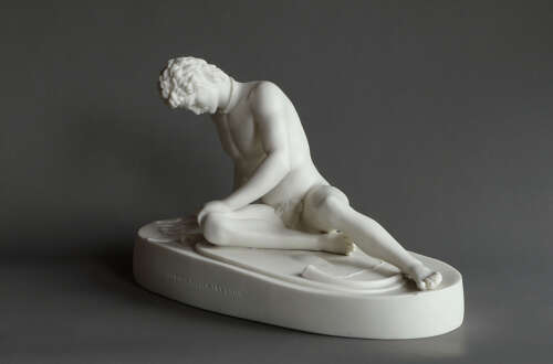 A good Parian figure of the Dying Gaul or Gladiator